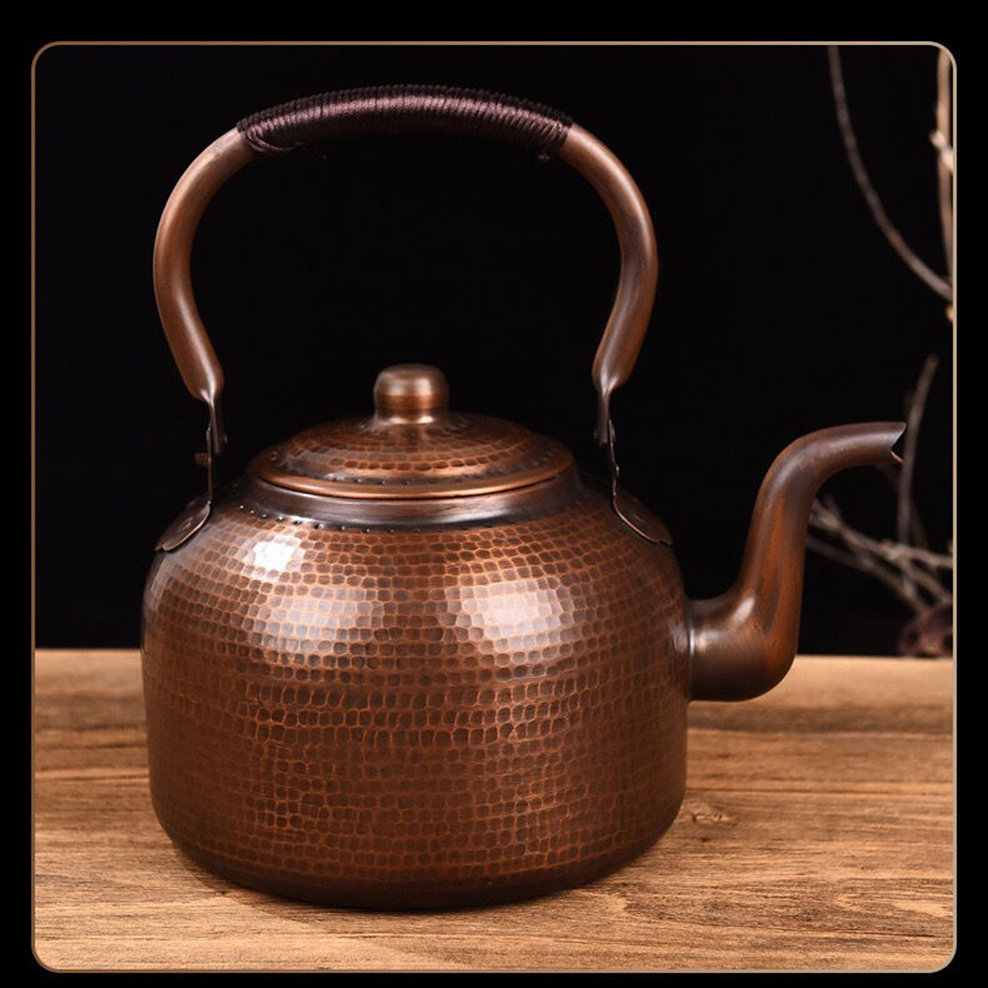 Herbal Tea For Wellness - Bouilloire bouillante en cuivre rouge Vintage