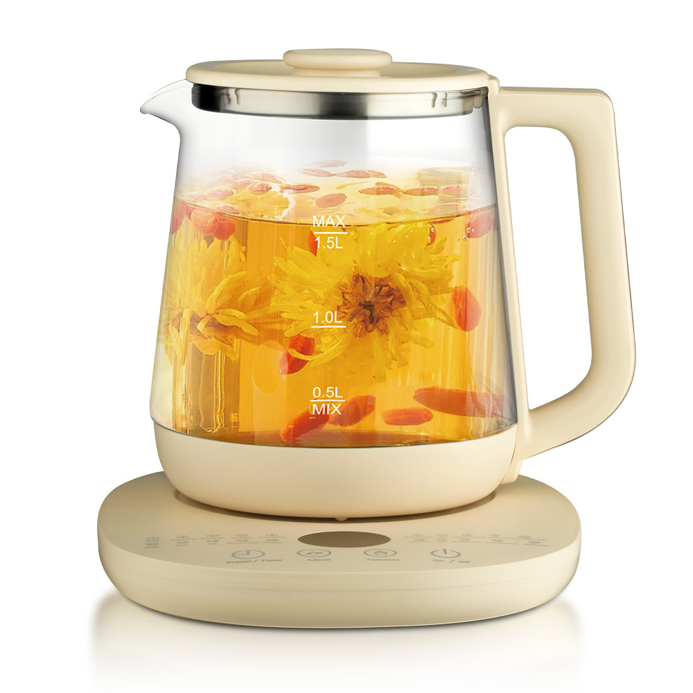 Herbal Tea For Wellness - Bouilloire électrique en verre de 1,5