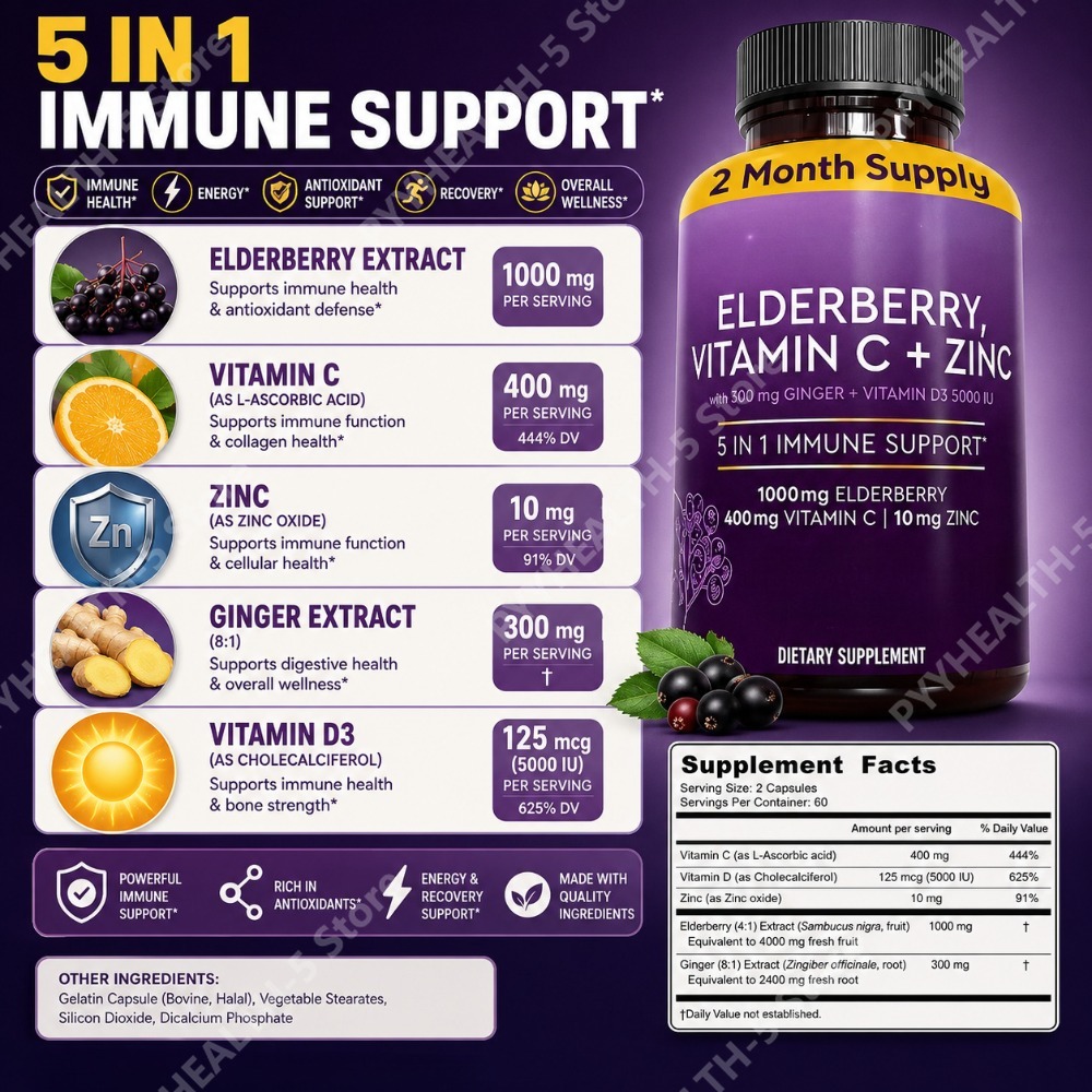 Capsules de Sambucus avec Vita - Herbal Wellness Blend avis et prix