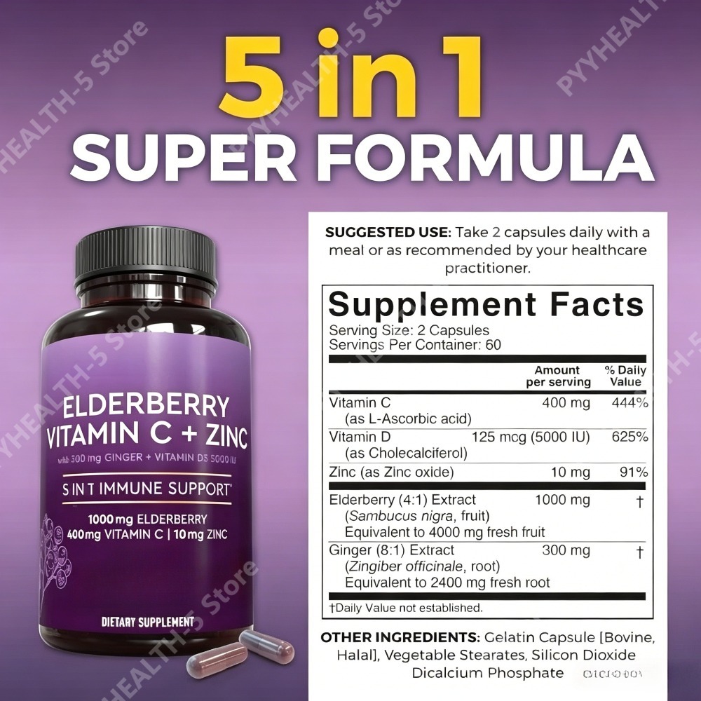 Capsules de Sambucus avec Vita - Herbal Wellness Blend avis et prix